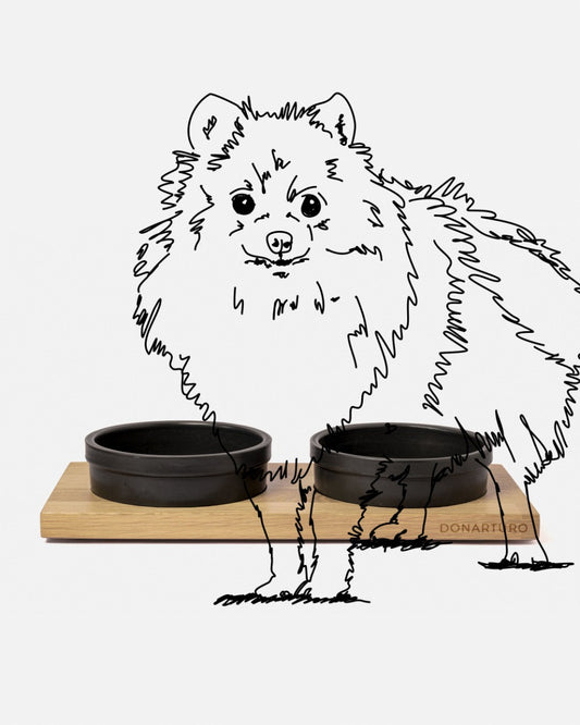 Porta ciotole per cani toy spitz Donarturo pet design