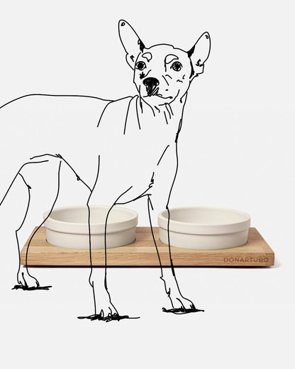 Porta ciotole stile japan per cani design donarturo
